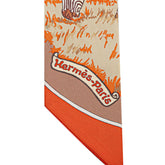 エルメス ツイリー LES ZEBRES ゼブラ スカーフ オレンジ マルチカラー シルク レディース HERMES 【中古】